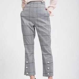 J.O.A Plaid Pants w/ Pearl Details (Size Small)